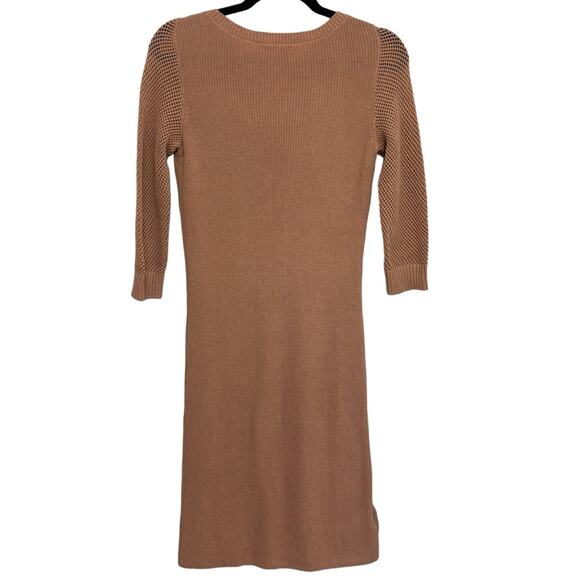 NWT Ann Taylor 100% Cotton Midi Sweater Dress in Tan - Size XXS - Picture 2 of 5